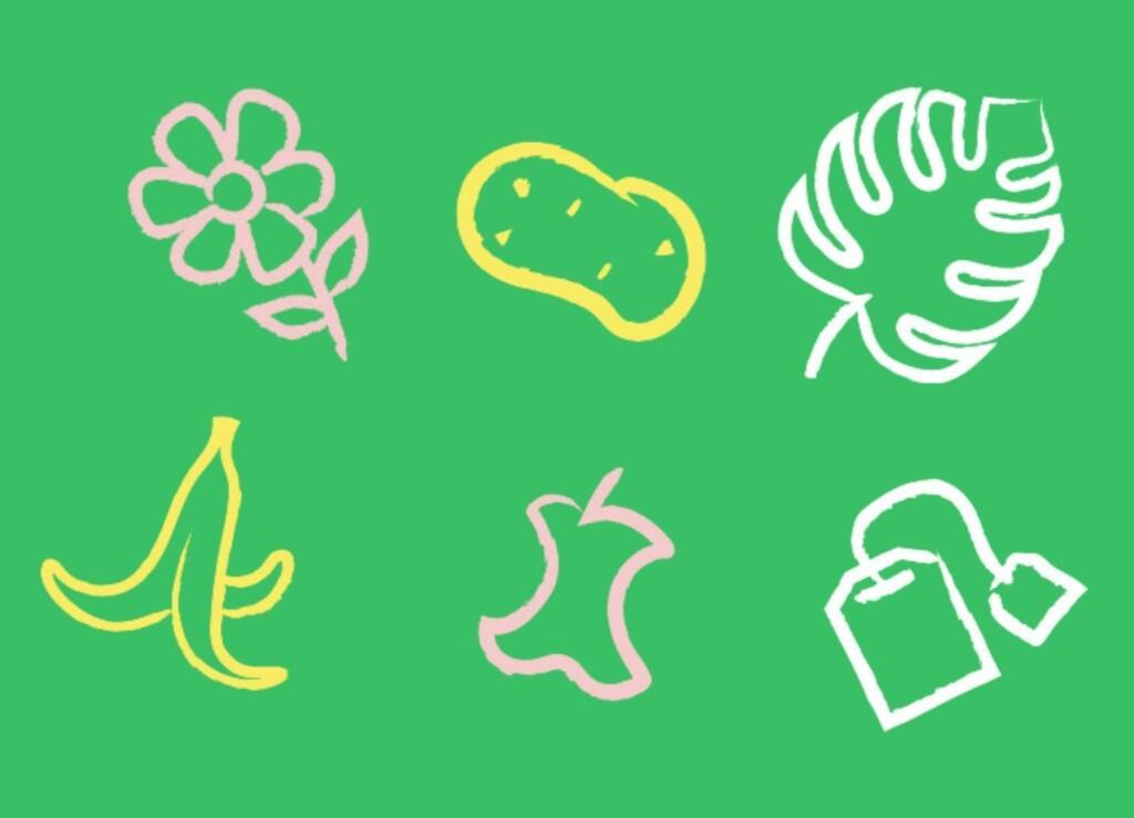 Biojätteen piirroskuvia