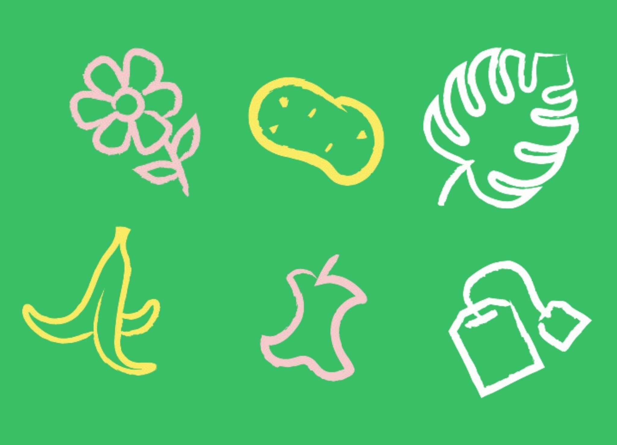 Biojätteen piirroskuvia