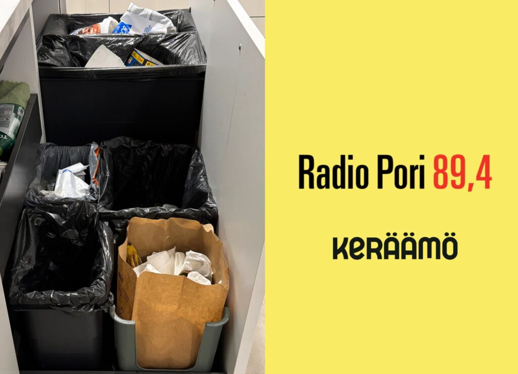 Kodin lajittelupiste ja Radio Pori -logo