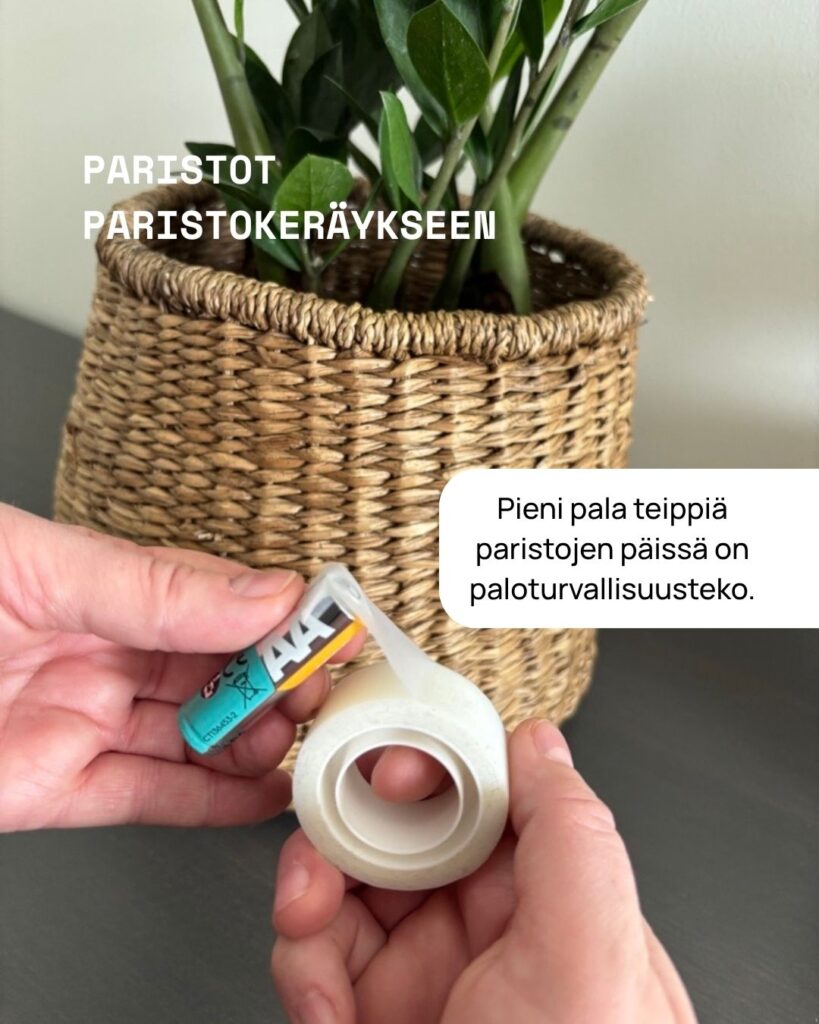 Teippaa paristojen navat